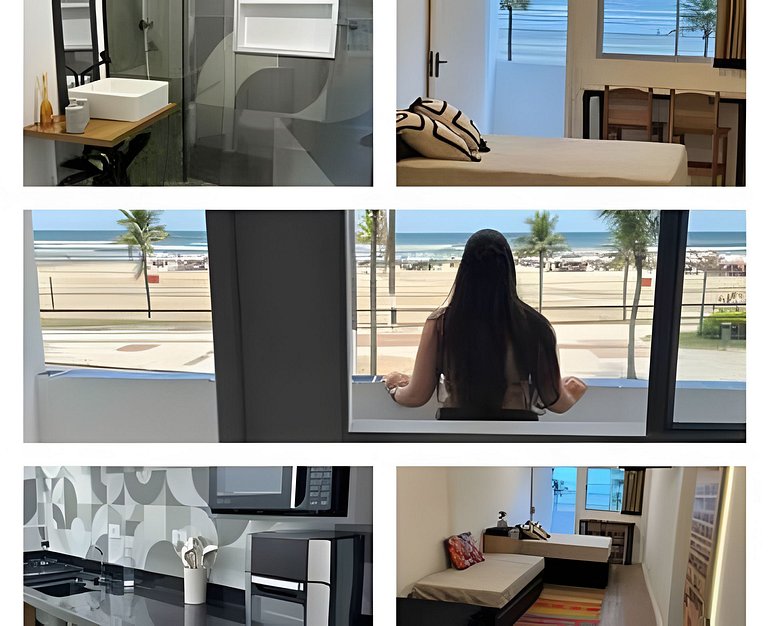 Pé na areia , vista mar , Wi-Fi e varanda !