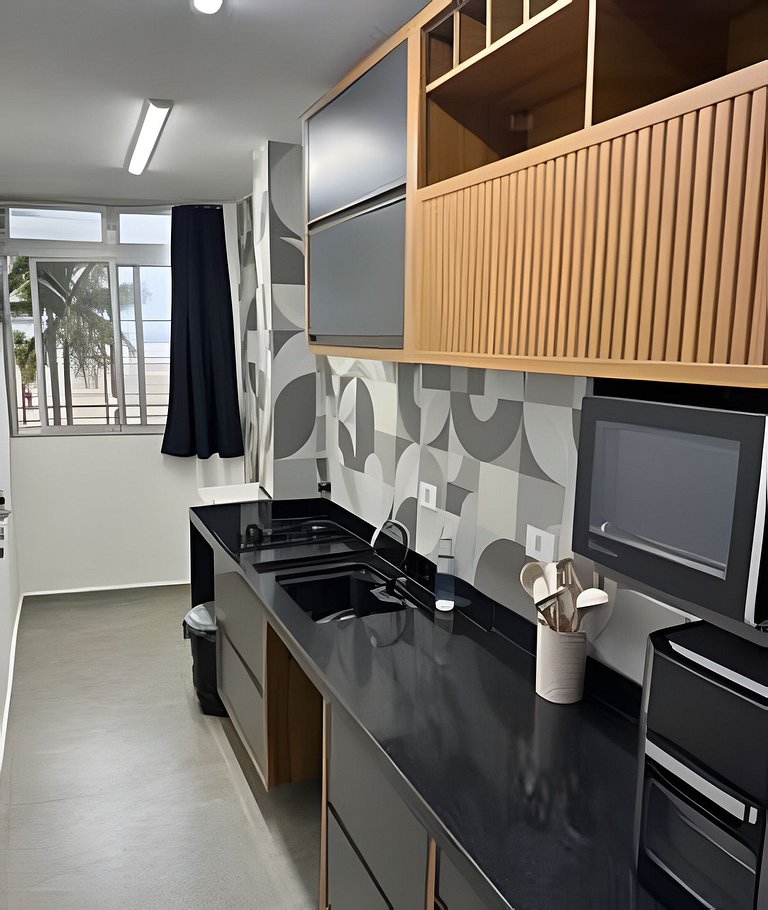 Pé na areia , vista mar , Wi-Fi e varanda !