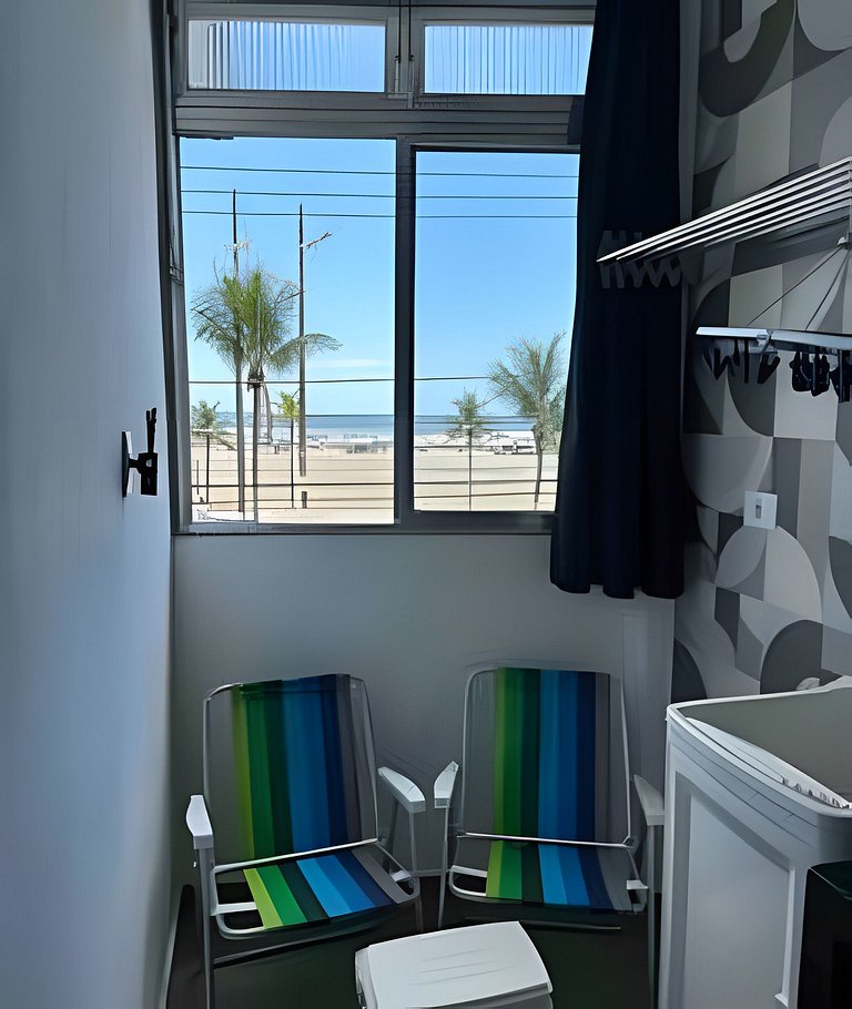 Pé na areia , vista mar , Wi-Fi e varanda !