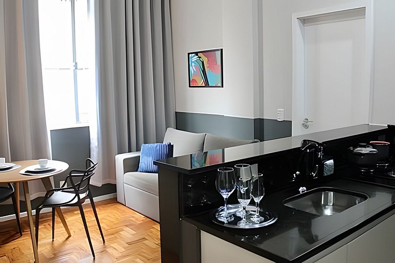 View of Christ and sea 300m from Copacabana beach