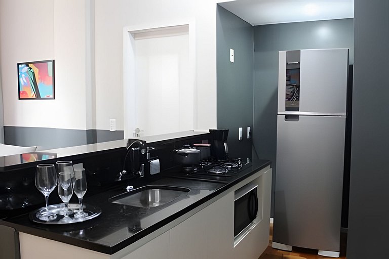 View of Christ and sea 300m from Copacabana beach