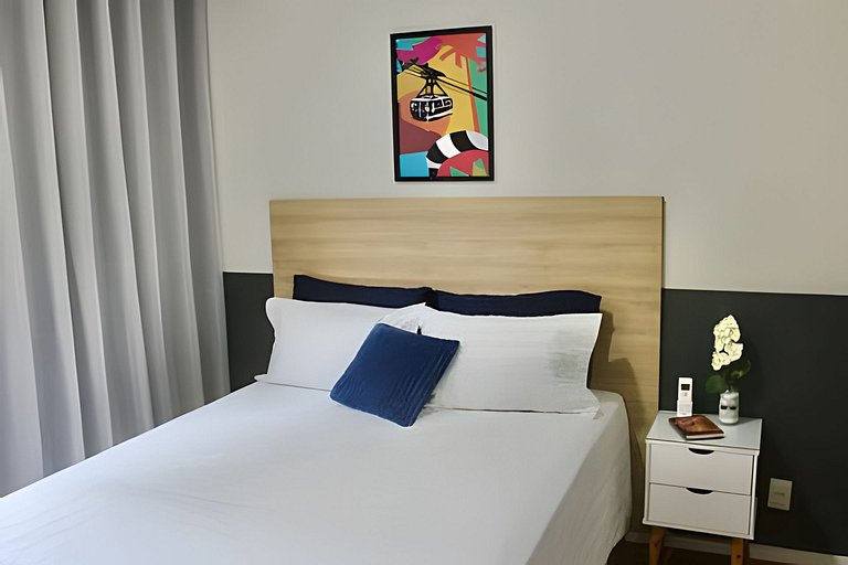 View of Christ and sea 300m from Copacabana beach