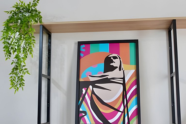 View of Christ and sea 300m from Copacabana beach