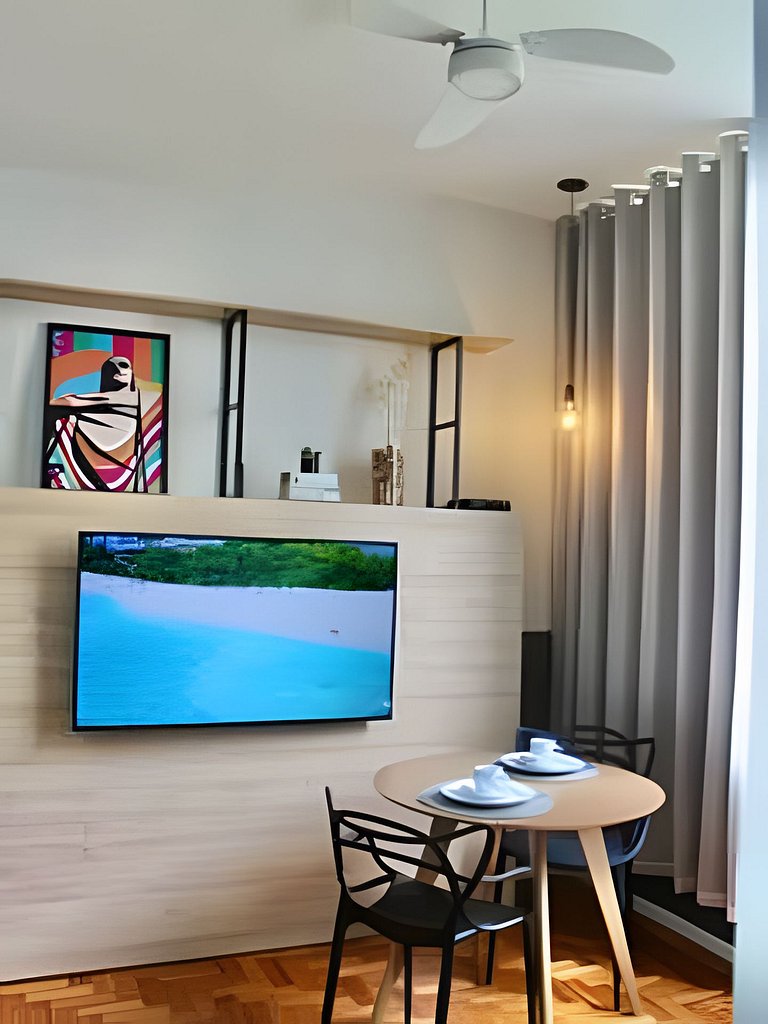 View of Christ and sea 300m from Copacabana beach