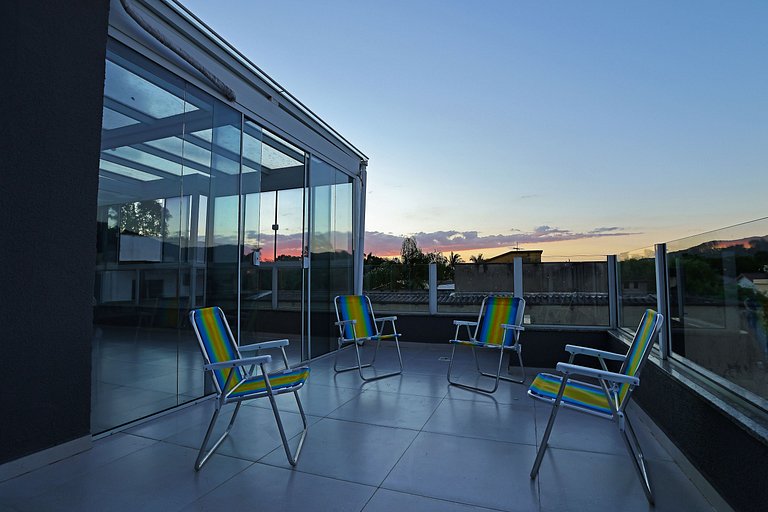 Cobertura 2quartos, wifi 1gb, ar-condicionado, 3wc